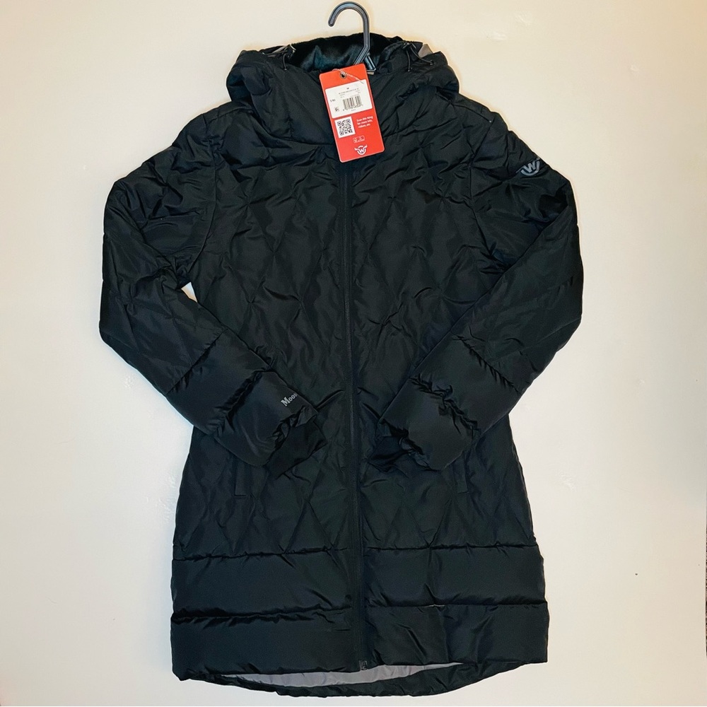 Moosejaw Hooded Mid-Length Down Jacket